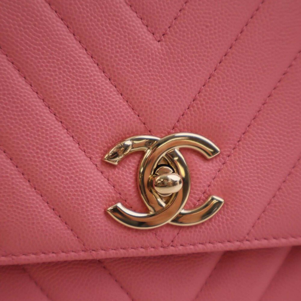 Pre-Loved Chanel Small Caviar Chevron Coco Top Handle Bag - Picture 8 of 12